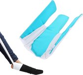 Sokaantrekker - Sokaantrekker hulp - Sok aantrekhulp - Aantrekhulp voor sokken - Wit / Blauw - Aankleedhulp - Sock Slider - Praktisch voor senioren, zwangeren vrouwen of invaliden!