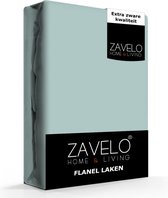 Zavelo Deluxe Flanel Laken Pastel Groen - 1-persoons (150x260 cm) - 100% katoen - Extra Dik - Zware Kwaliteit - Hotelkwaliteit