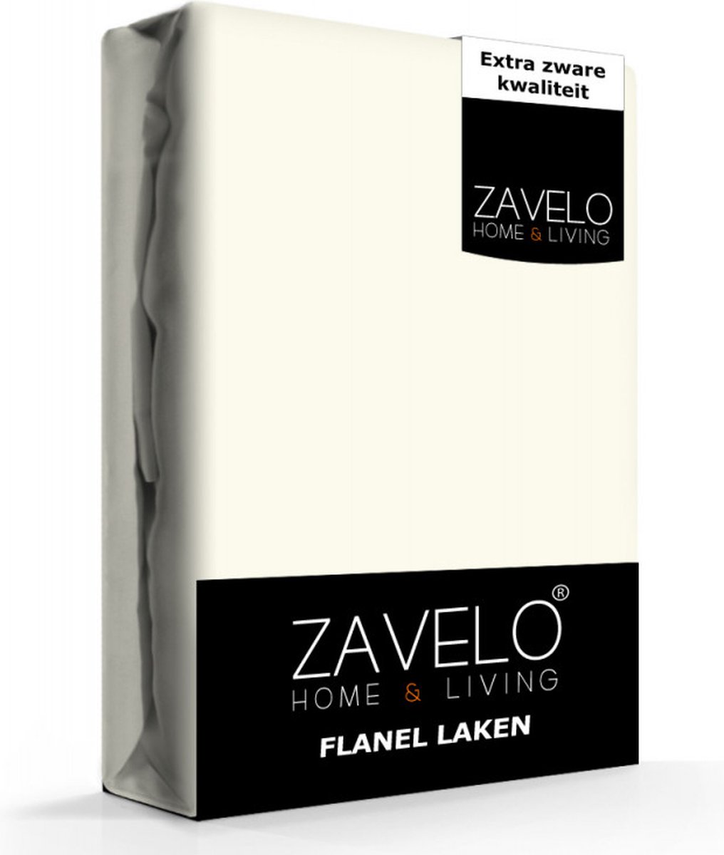 Zavelo Deluxe Flanel Laken Ivoor - Lits-jumeaux (240x300 cm) - 100% katoen - Extra Dik - Zware Kwaliteit - Hotelkwaliteit