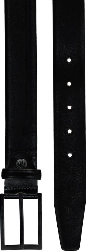 LINDENMANN lederen herenriem 35 mm breed, herenriem vol rundleer zwart, zwart, 135