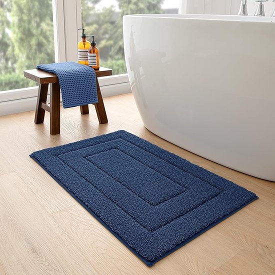 Badmat, 60 x 90 cm, antislip, zeer absorberend water, machinewasbaar, microvezel absorberende badkamervloermat, beige
