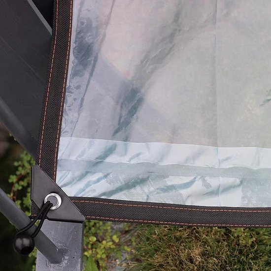 Waterdicht transparant zeil met ogen, 3 x 2,5 m, afdekzeil, tarp