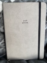 Notebook and Bullet Journal | Just Smile | A5 | 196 Pages | Minimalistic | Grey