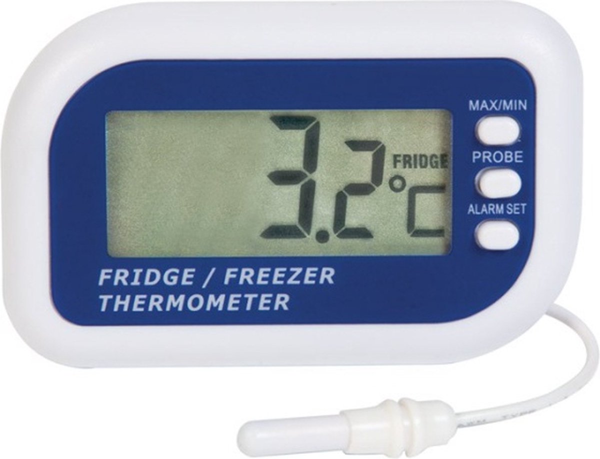 ETI - Min/Max Koelkast & Diepvries Thermometer - Betrouwbare Temperatuur Monitoring - Met Alarm - Externe Temperatuuropnemer