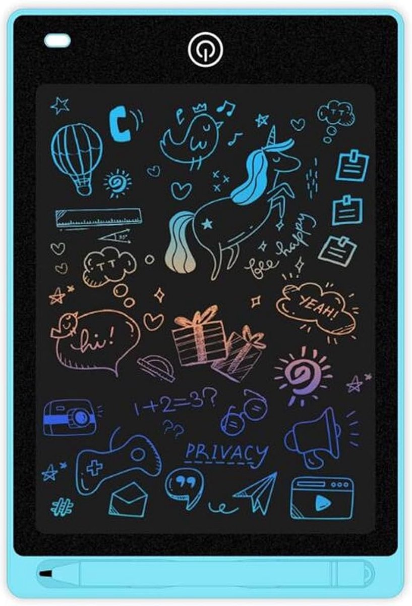 LCD Tekentablet Kinderen- "Blauw" 12 inch -ultradun en draagbaar- Kleurenscherm - lcd schrijfbord- Kids Tablet - Drawing Tablet - Kindertablet - Tekenpad - Drawing Pad