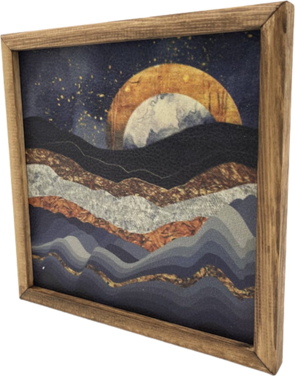 Wanddecoratie - Wandschap - schilderijen woonkamer - 30x30 cm - Posterlijst - Muurdecoratie - Grijs