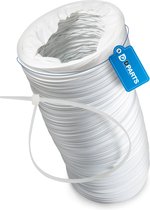 Dparts luchtafvoerslang 100mm - 3 meter - met kabelbinder - flexibel luchtafvoer slang - wasdroger - droger - droogkast - luchtslang ventilatieslang - uittrekbaar tot 3m - 100 mm