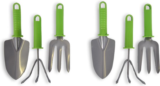 Set van 2 Tuingereedschapset - Elke Set Bevat 1 Hark, 1 Schep En 1 Schoffel |RVS - Roestvrij Staal Tuinspullen van TalenTools — afbeelding 2