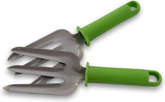Set van 2 Tuingereedschapset - Elke Set Bevat 1 Hark, 1 Schep En 1 Schoffel |RVS - Roestvrij Staal Tuinspullen van TalenTools — afbeelding 5