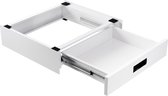 Bodo® - Kit de superposition pour lave-linge et sèche-linge - Pièce intermédiaire avec tiroir de rangement - Incluant des caoutchoucs anti-vibrations - Wit