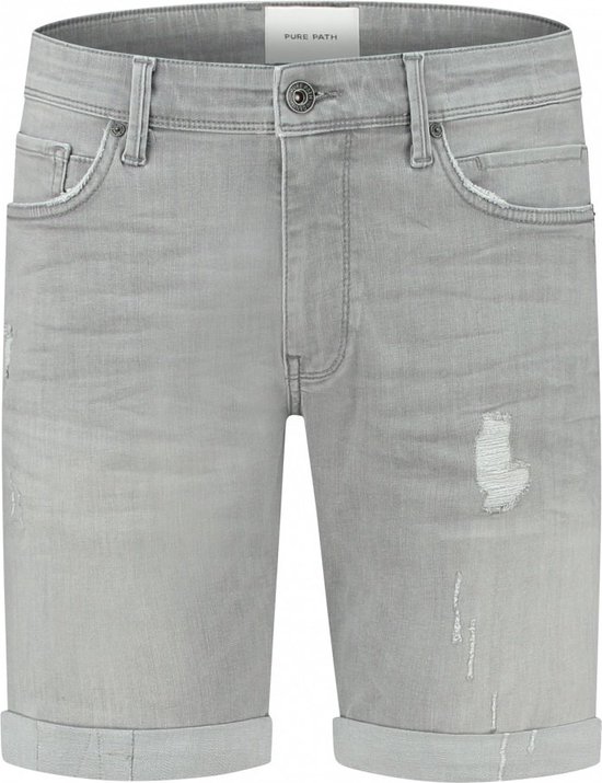 The Steve Skinny Fit Shorts Denim Light Grey (W1261 - 85)