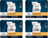Gourmet Perle Duo - Nourriture humide pour chat - au Kip et Boeuf, Dinde et Agneau, Veau et Canard, Lapin et Gibier - 48 x 85 gr
