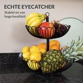 Fruit-etagère 33 cm, XL fruitschaal voor meer ruimte op het werkblad, etagère met fruitschalen, decoratieve fruitmand (zwart)