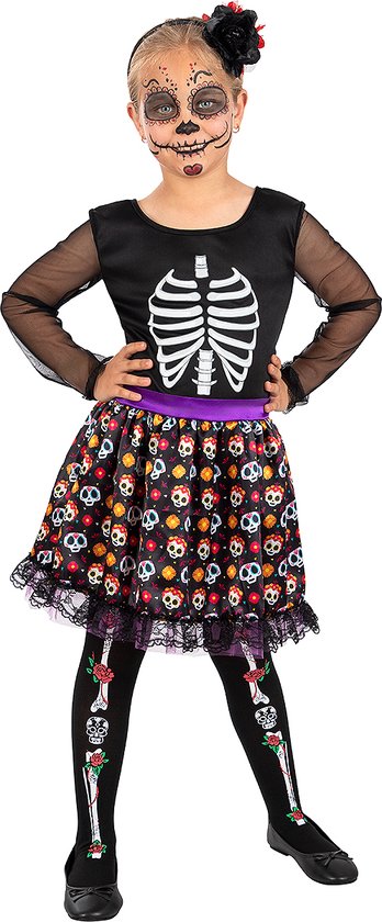 FUNIDELIA Day Of The Dead Kostuum Catrina - Skeletkostuum voor meisjes - 97 - 104 cm