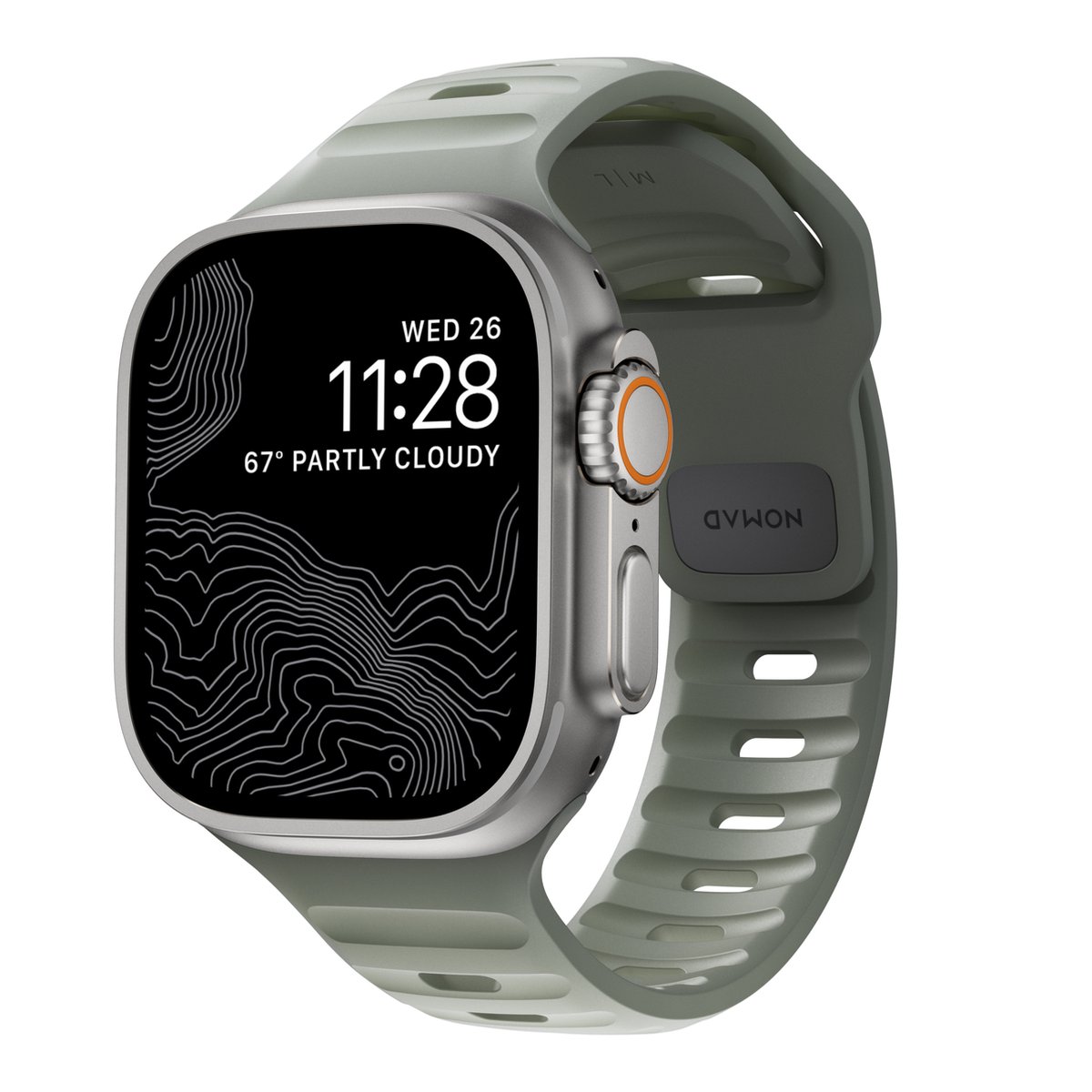 Nomad Sport Band - Horlogeband gemaakt van FKM rubber- Geschikt voor Apple® Watch 45-49 mm - Coastal Rock