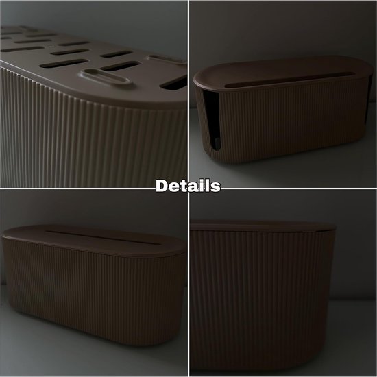 DAWRIS Kabelbox, kabelorganizer, box met deksel, kabelmanagement, ABS-kunststof, multifunctionele overspanningsbeveiliging voor kabels, stekkerstrips (wit