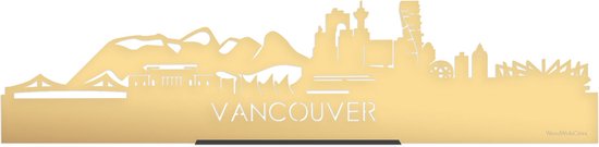 Standing Skyline Vancouver Goud Metallic - 60 cm - Woondecoratie design - Decoratie om neer te zetten en om op te hangen - Meer steden beschikbaar - Cadeau voor hem - Cadeau voor haar - Jubileum - Verjaardag - Housewarming - Interieur -