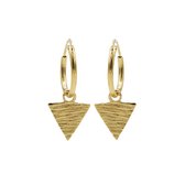 Karma Symbols oorbel triangle wood Goud-M2029