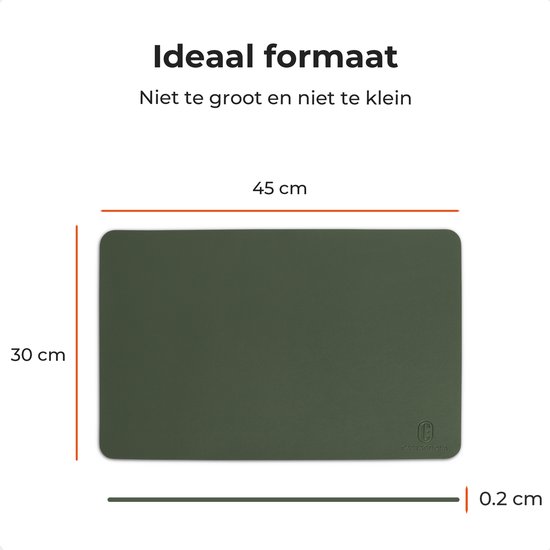 Castagnola Napperons de Table Aspect Cuir - Set de Table Antidérapant en Simili Cuir - Sous-Couche Hydrofuge - Dessous de Verre - 6 Pièces - 45 x 30 cm - Vert