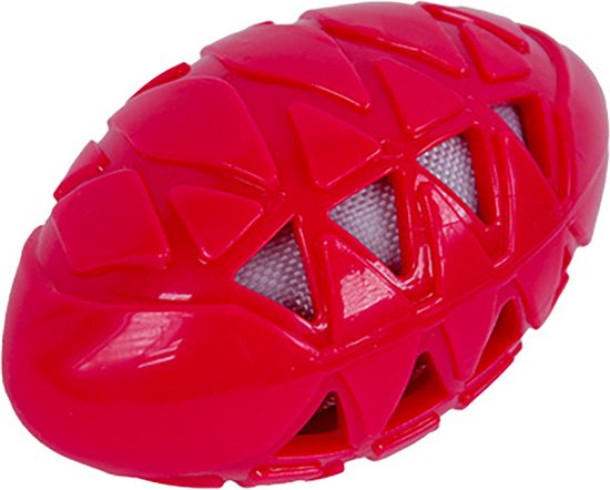 Action rugbybal met touw 21cm bruin - Menno's Dierenwereld