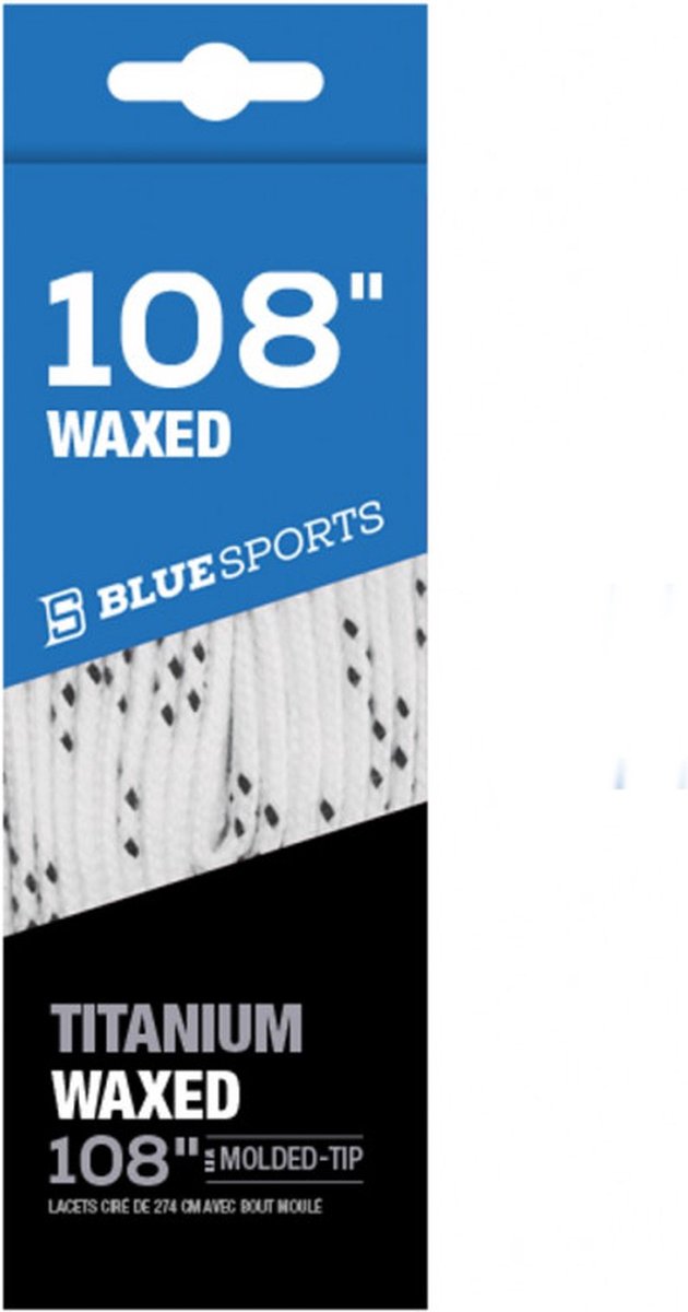Blue Sports - waxed veters 108inch - 274cm wit voor ijshockeyschaats