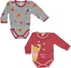 Disney Winnie the Pooh - set 2 rompers lange mouwen - meisjes - Roze/Grijs- maat 62-68