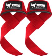 Thor Athletics Lifting Straps - Krachttraining Accessoires - Powerlifting Straps - Deadlift Straps - Rood