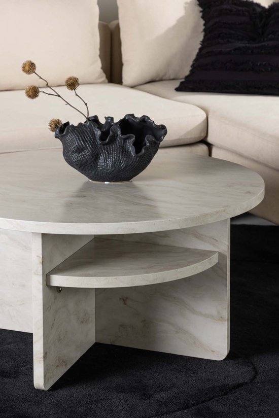 Table basse Ålesund Ø85cm beige.