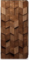 Book Wallet Case geschikt voor OPPO A58 4G Wooden Cubes