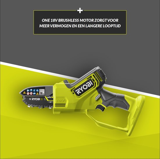 Ryobi RY18PSX10A-120 One+ 18V Brushless Li-ion Accu Snoeizaag set 2.0Ah - 10cm van RYOBI — afbeelding 4