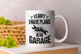 Mok I Can't I Have Plans In The Garage - FamilyFirst - Gift - Cadeau - LoveMyFamily - GezinEerst - FamilieLiefde - Mom - Sister - Dad - Brother - Mama - Broer - Vader - Zus - anime - Teacher