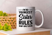 Mok I'm the Youngest Sister Rules Don't Apply to Me - FamilyFirst - Gift - Cadeau - LoveMyFamily - GezinEerst - FamilieLiefde - Mom - Sister - Dad - Brother - Mama - Broer - Vader - Zus - anime - Teacher