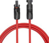 6 mm² - 1 meter - Rood - MC4 verlengkabel - Zonnepaneel kabel - Solar kabel - MC4 mannelijk naar MC4 vrouwelijk