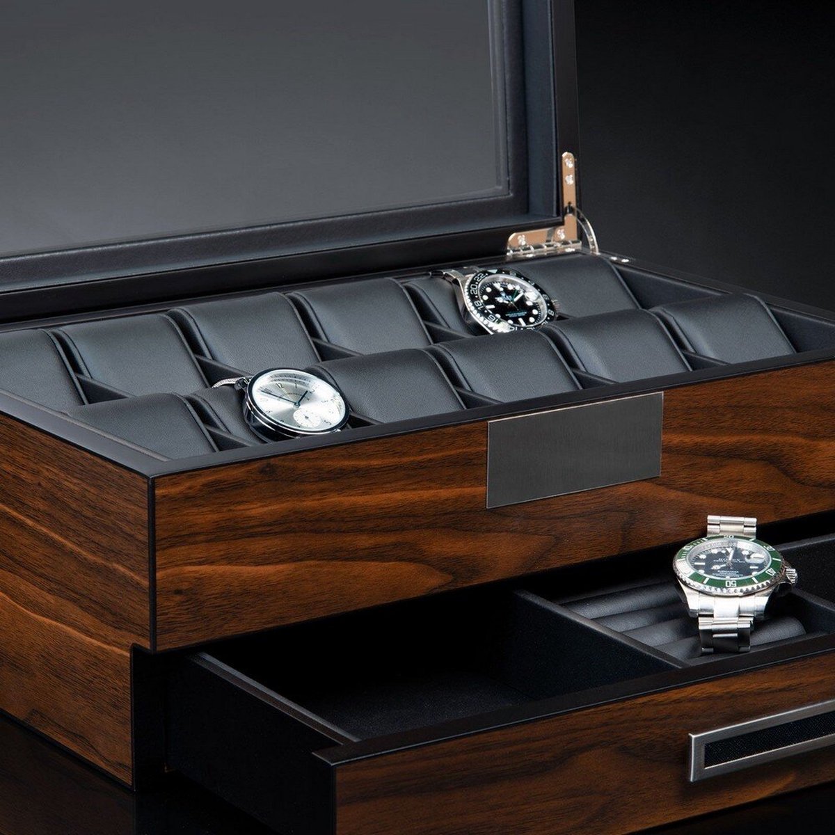 Heisse Söhne - 70019-187.159 - Horloge doosje - Vegas 12+ - Ebony