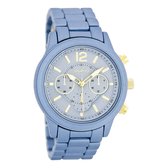 Blauwe OOZOO horloge met blauwe roestvrijstalen armband - C5763