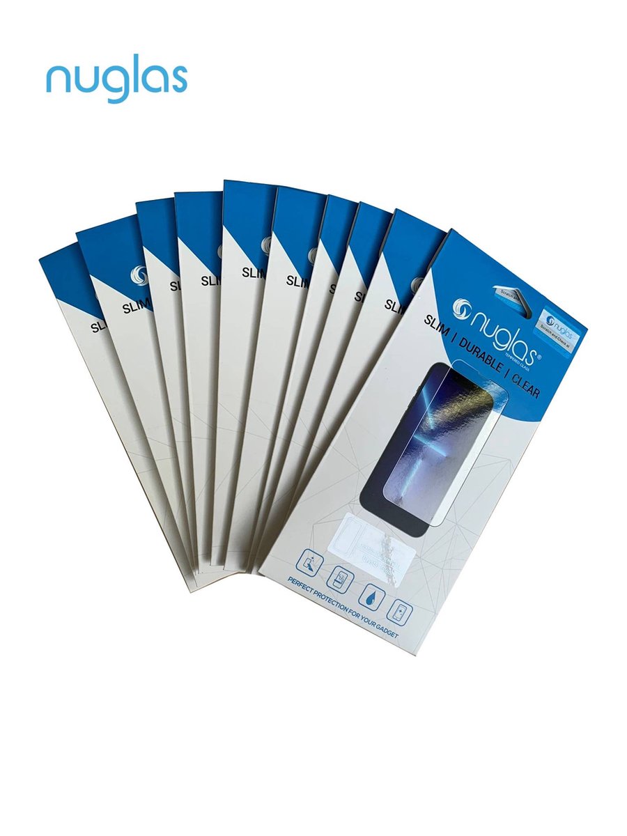 NuGlas 10 Screenprotectors Voor iPhone 12 Pro Max - Tempered Glass 2.5D - Voordeel Pak
