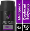 Axe excite Body Spray - 150 ml - deodorant - 6 st - Voordeelverpakking