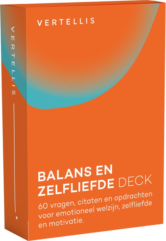 Vertellis | Balans en Zelfliefde Deck | Powerpack | kaartendeck | 60 vragen, citaten en opdrachten voor emotioneel welzijn, zelfliefde en motivatie