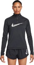 Nike swoosh dri-fit 1/4-zip top in de kleur zwart.
