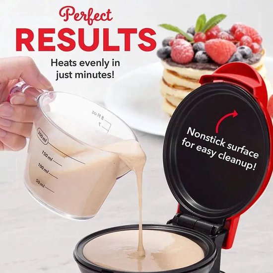 Mini waffel maker - Waffel machine - Elektrisch Waffel maker - Multifunctioneel - Ontbijtmachine -Mini Pannenkoeken Maker Machine - Elektrische Ronde Bakplaat - Roze — afbeelding 3