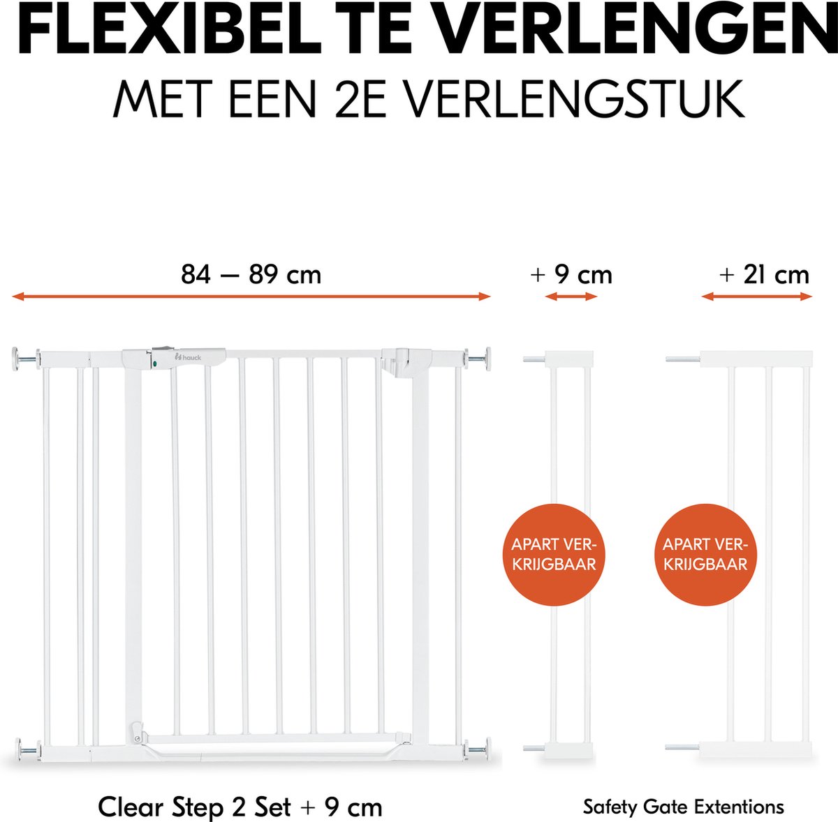 Hauck Clear Step Set 2 Traphekje met 9 cm verlengstuk - 84 t/m 89 cm - Wit – foto 2