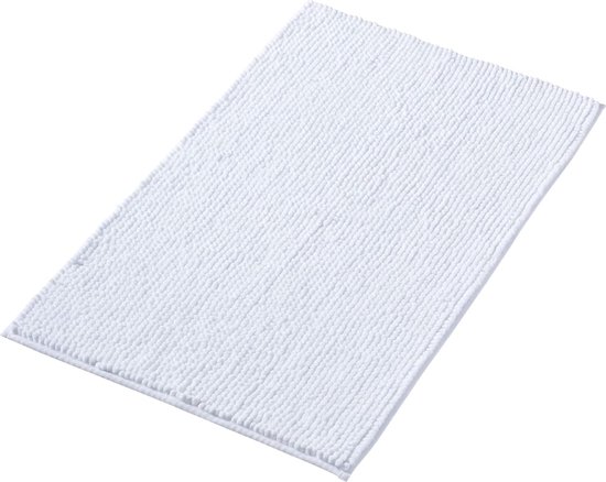 Badmat antislip, kan worden gecombineerd als badmatset, badkamertapijt, badmat, wasbaar van chenille, douchemat voor douche, badkuipen, wc-decoratie, wit, 40 x 60 cm.