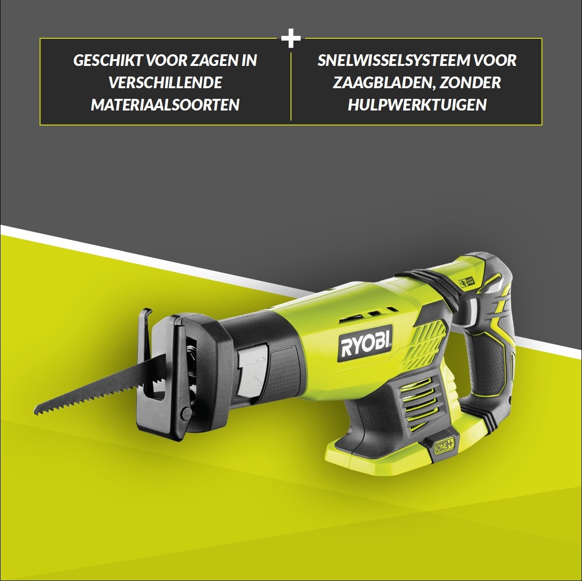 Ryobi RRS1801M One+ 18V Li-Ion Accu Reciprozaag body - snelwissel - 5133001162 – foto 2