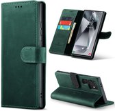 Casemania Hoesje Geschikt voor Samsung Galaxy S24 Ultra Emerald Green - Leather Book Case