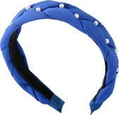 Emilie collection - haarband - kobaltblauw - parels - diadeem