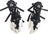 BamBella® - Handschoenen Kort Zwart kant- dames