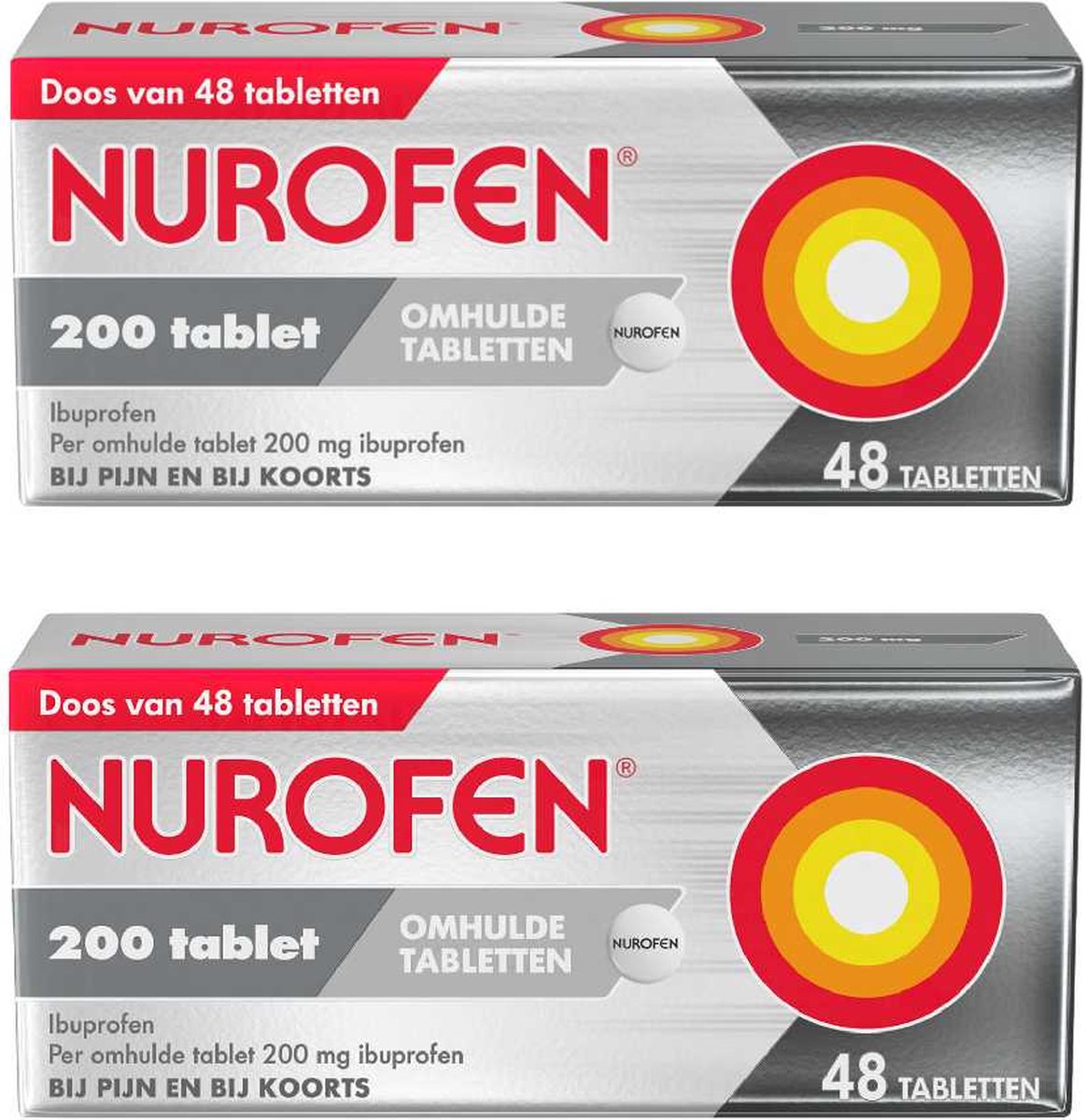Goedkoopste Nurofen Ibuprofen 200mg - 2 x 48 tabletten