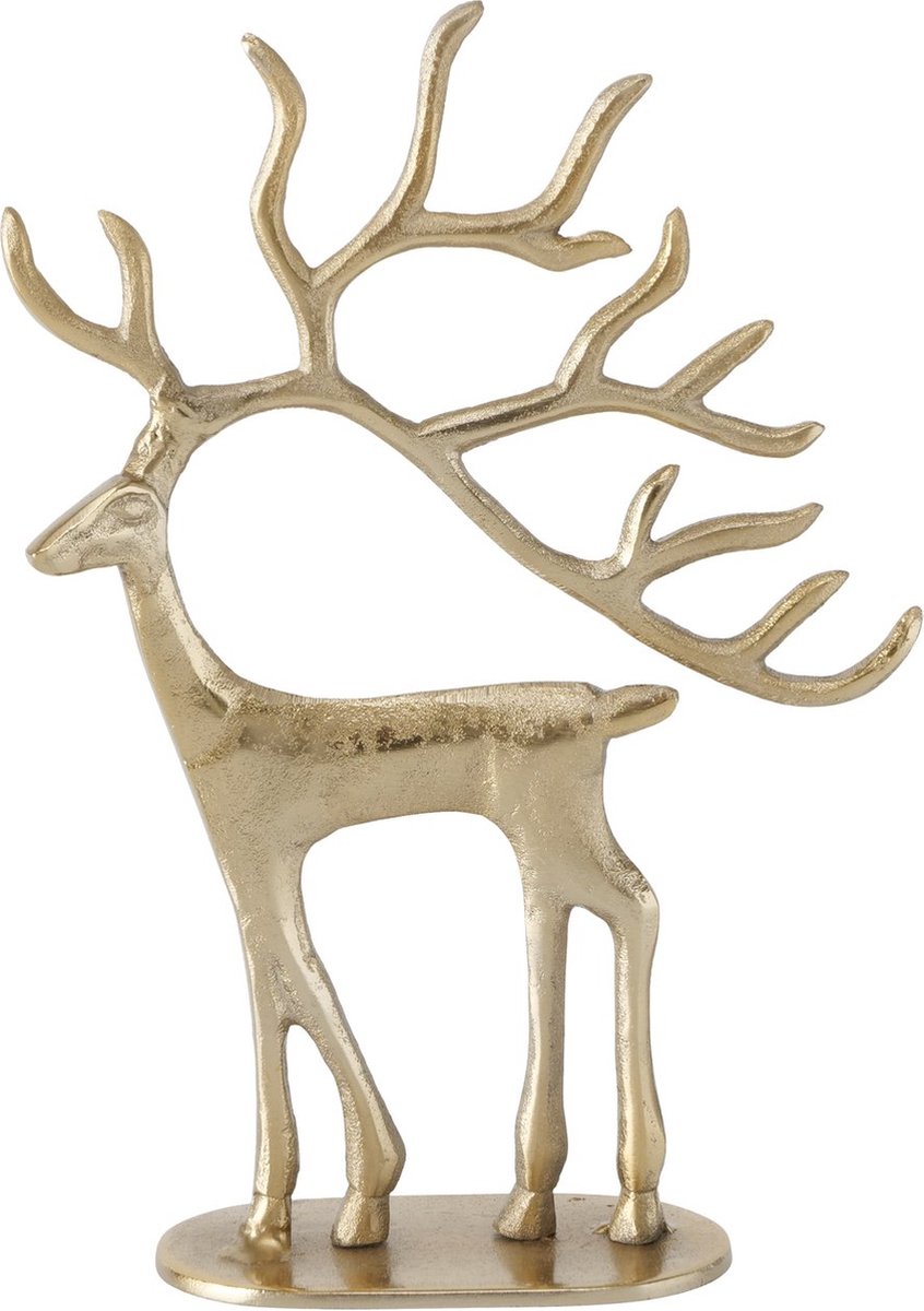 Goudkleurig rendier kerst metaal S