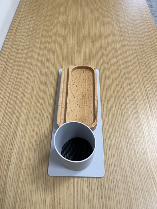 Organiseur de Bureau Furni24 Porte-stylos, Porte-téléphone (10 x 10 x 25 cm, Grijs