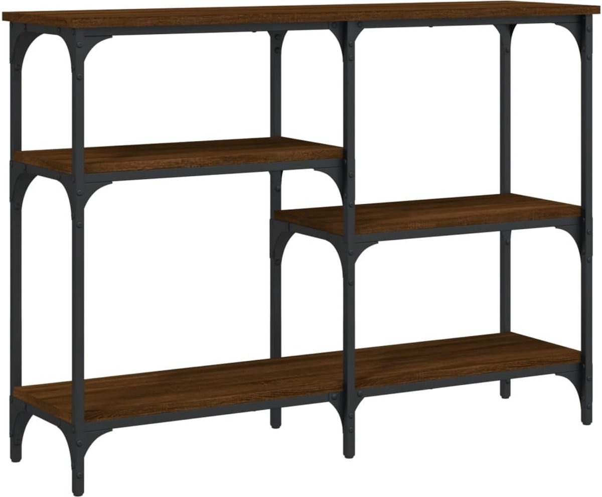 vidaXL Wandtafel - 102x29x75 - cm - bewerkt - hout - bruin - eikenkleur Bruin eikenkleur